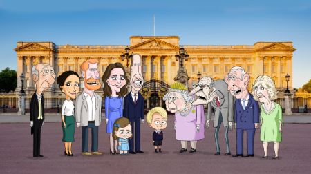 cartoon version of all the memebers of royal family 